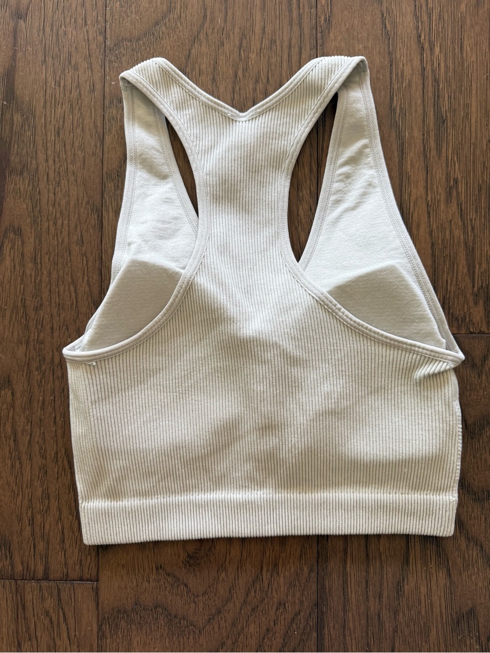 NEW Zenana Ribbed Crop Racerback Tank Top - Bone - Picture 6 of 10